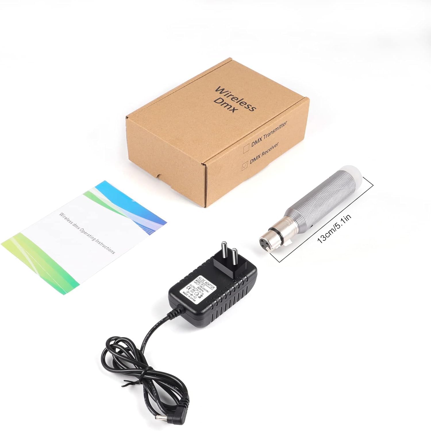 Contrôleur DMX sans fil, émetteur/récepteur sans fil DMX512 Contrôleur d'éclairage LED, rechargeable pour utilisation avec discothèque Partylight Moving Head