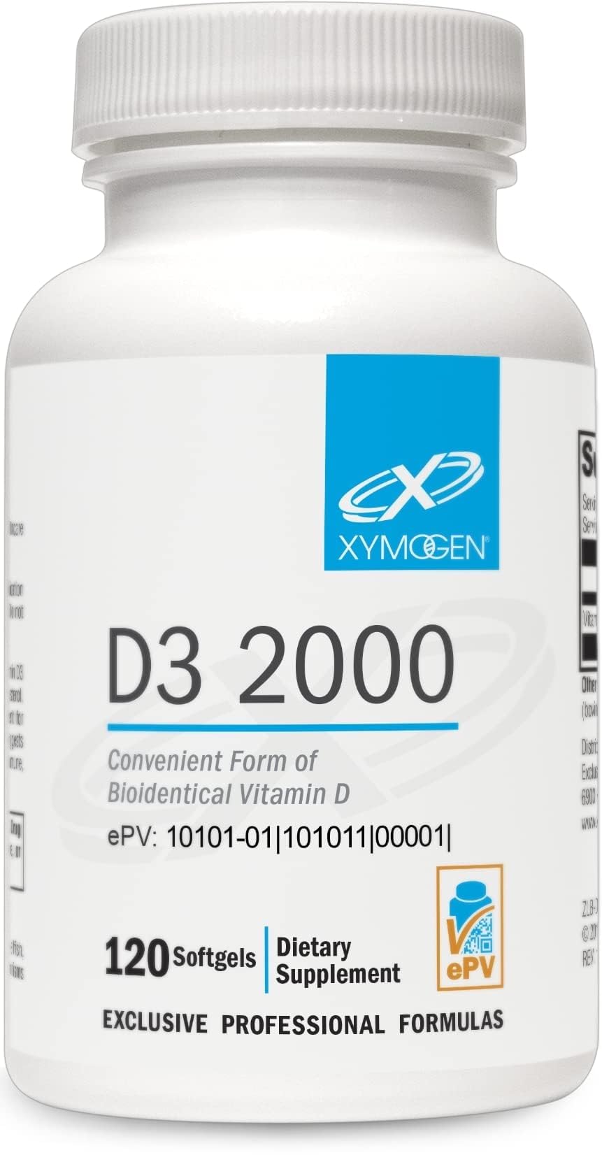 XYMOGEN D3 2000, 120 Softgels 120 Count (Pack of 1)
