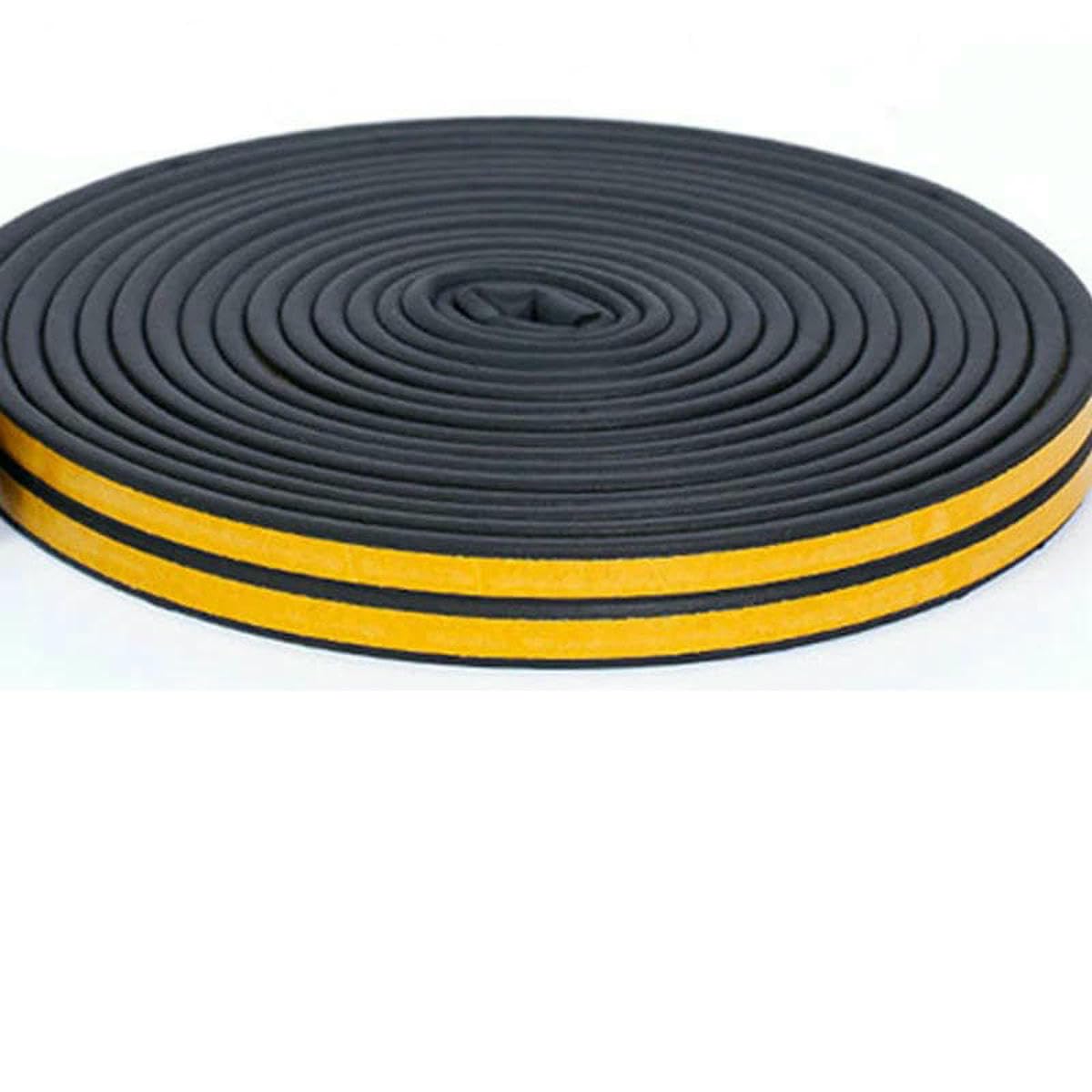 5M/10M Window Weather Strip Self-Adhesive Acoustic Rubber Foam Seal Strip Tape Windproof Insulation Door Weatherstripping-black-P-10M