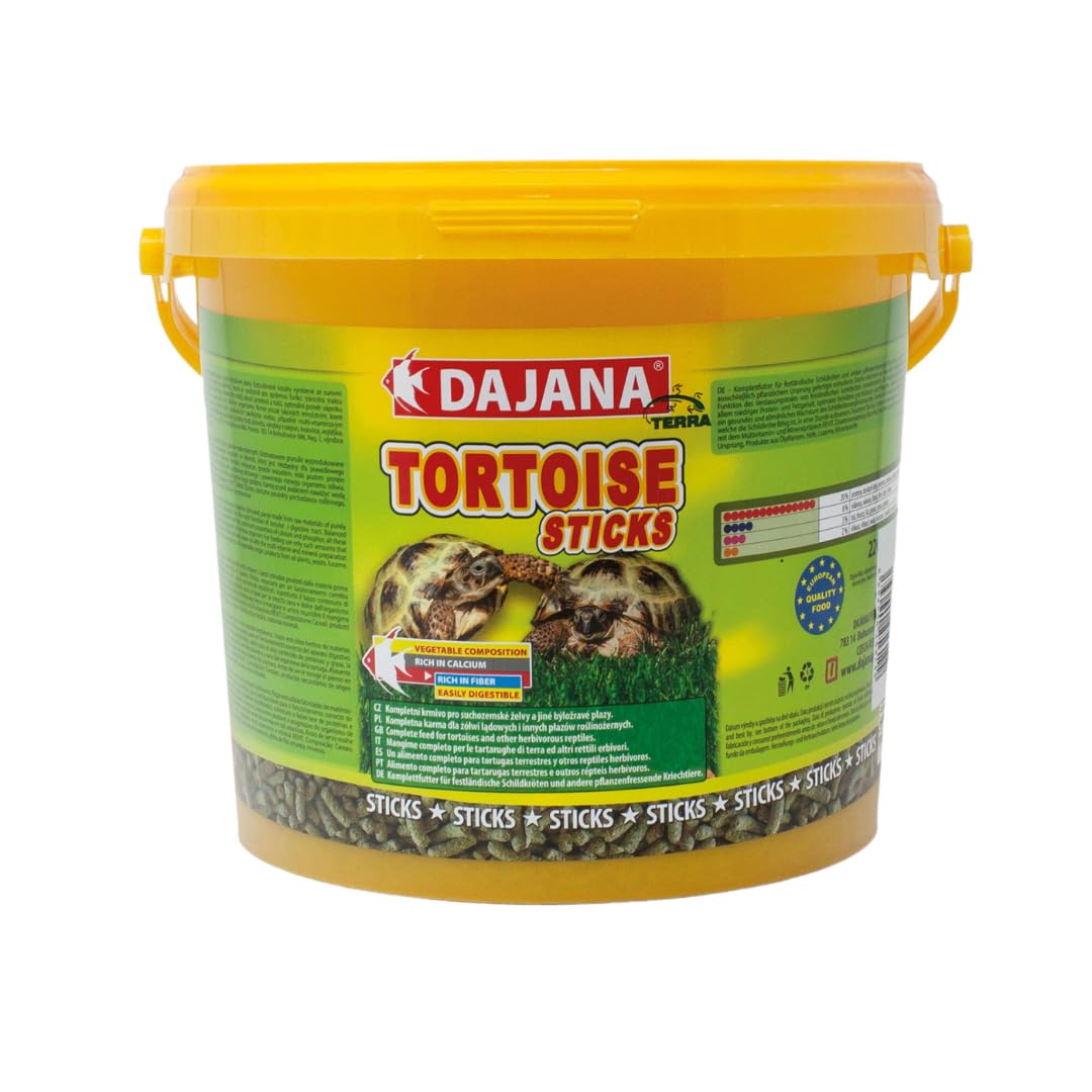 Tortoise Sticks Dajana: Alimento para Tortugas Terrestres y Otros Reptiles Herbívoros, Nutrición Equilibrada, 5L