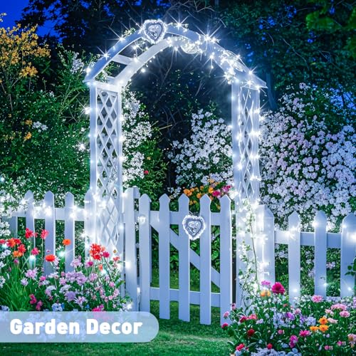 JMEXSUSS 2 Pack Solar String Lights Outdoor Waterproof, Each 33FT 100 LED Solar Lights Outdoor, 8 Modes White Fairy Light for Outside Yard Tree Patio Garden Wedding Christmas Decorations - Image 5