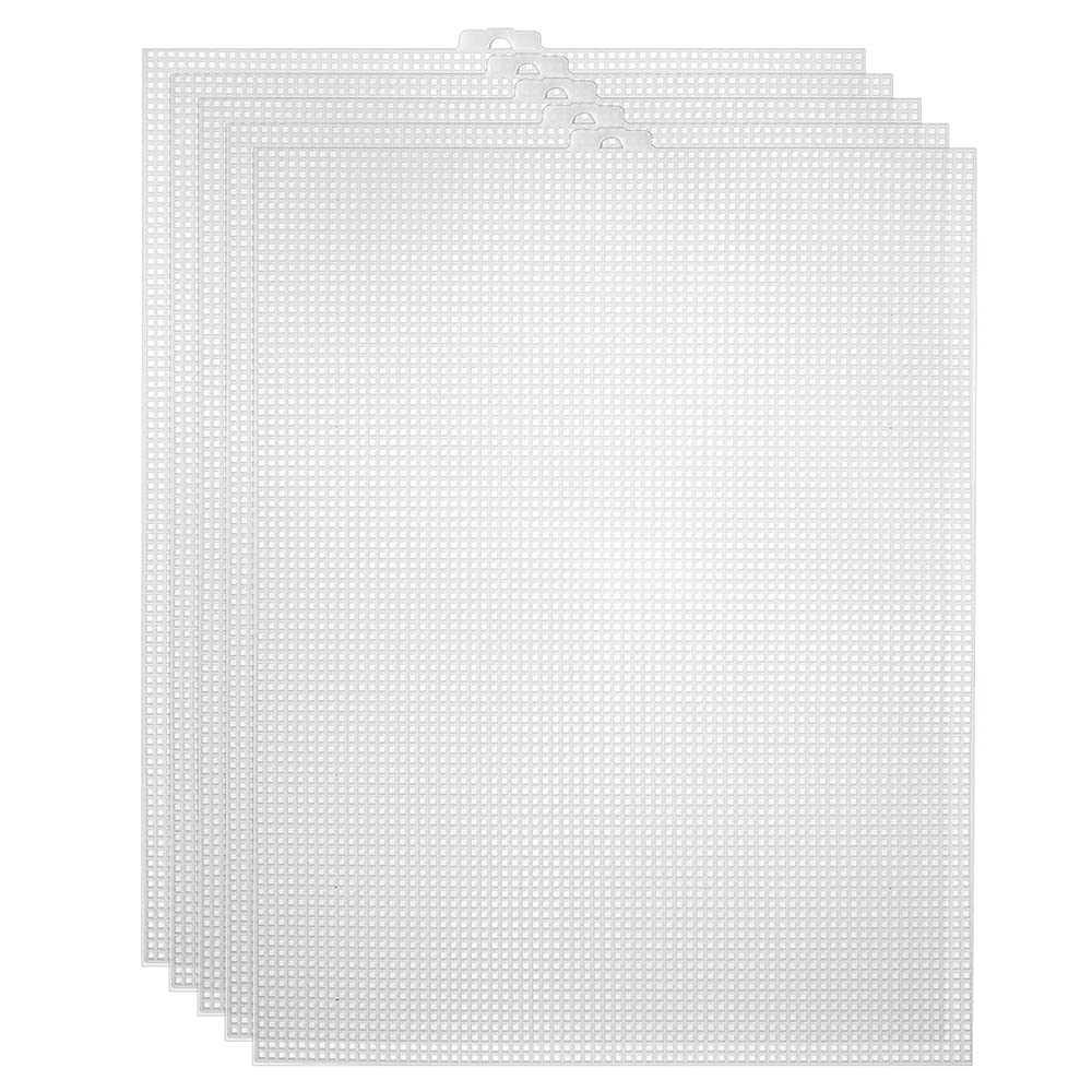 CTRLZS 20Pcs Plastic Mesh Canvas Sheets for Embroidery, Acrylic Yarn Crafting, Knit and Crochet Projects (10.2 x 13.2 Inch)