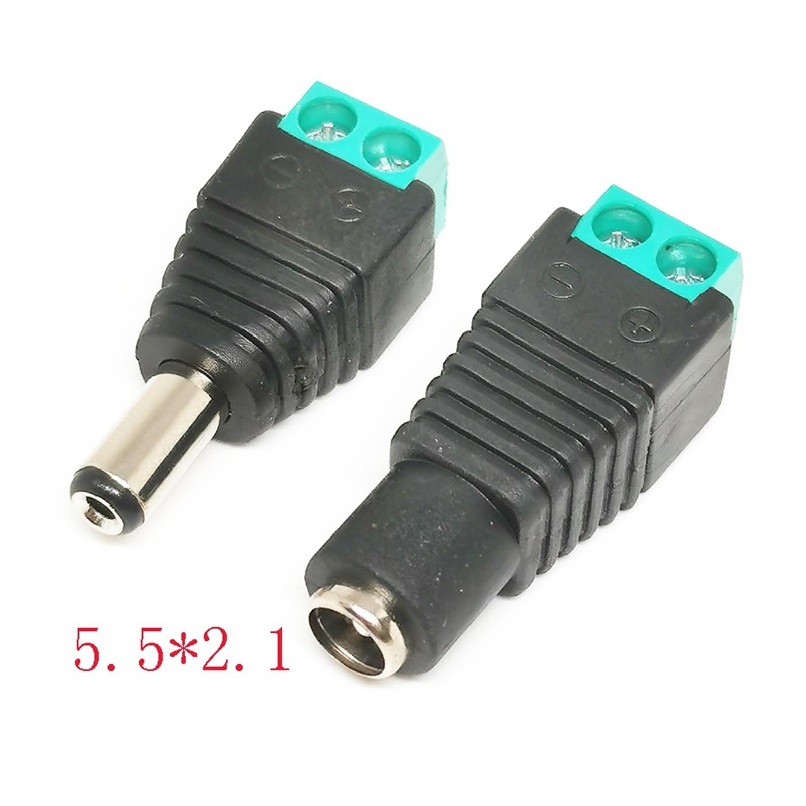 Adapter DC Power Plug 5,5 x 2,1/2,5 mm i 3,5 x 1,35 mm męski żeński łącznik do taśmy LED 1/5/10 pary (5,5 x 2,1,5 pary)