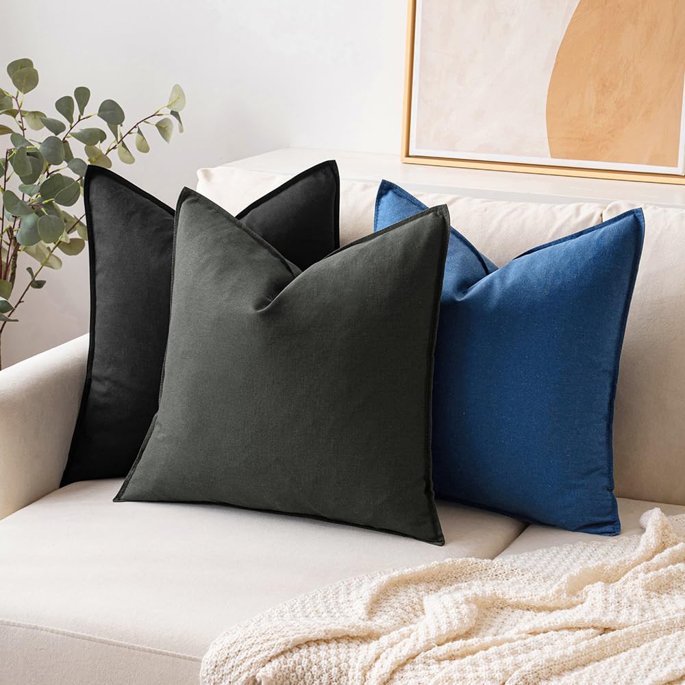Federa per cuscino in patchwork di denim riciclato, cuscino ecologico (43,2 x 43,2 cm) - Italia