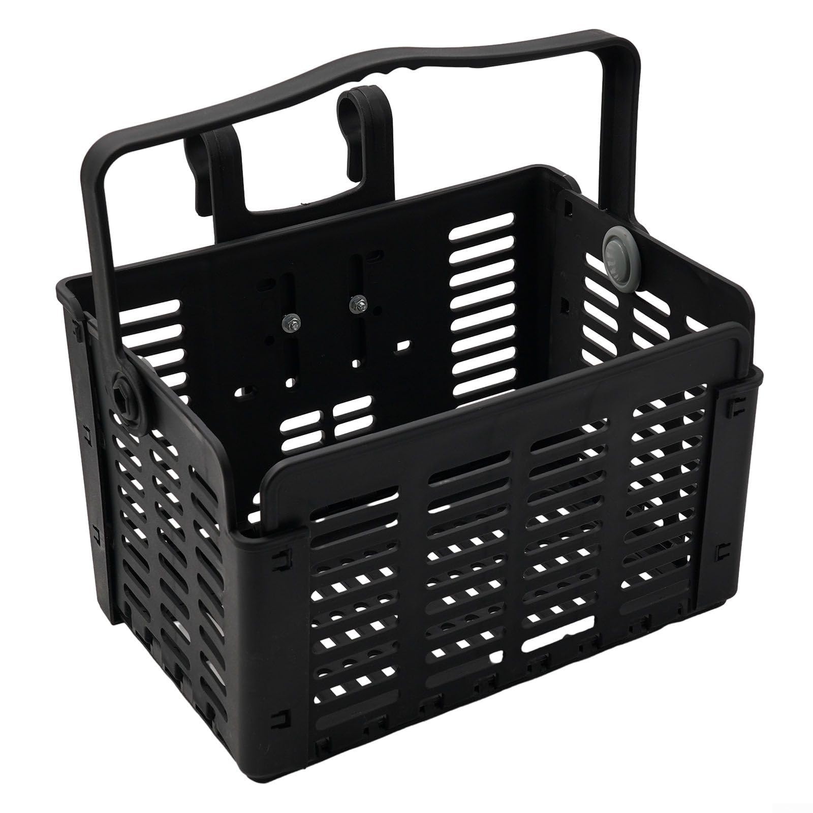 Front Bicycle Basket, Foldable and Detachable Handlebar Storage Bag, Solid PP Material for Grocery and Daily Commute, Black