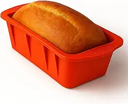 Forma para Pão em Silicone 25x13cm Antiaderente Flexível Resistente Ideal para Bolos Pudins e Sobremesas