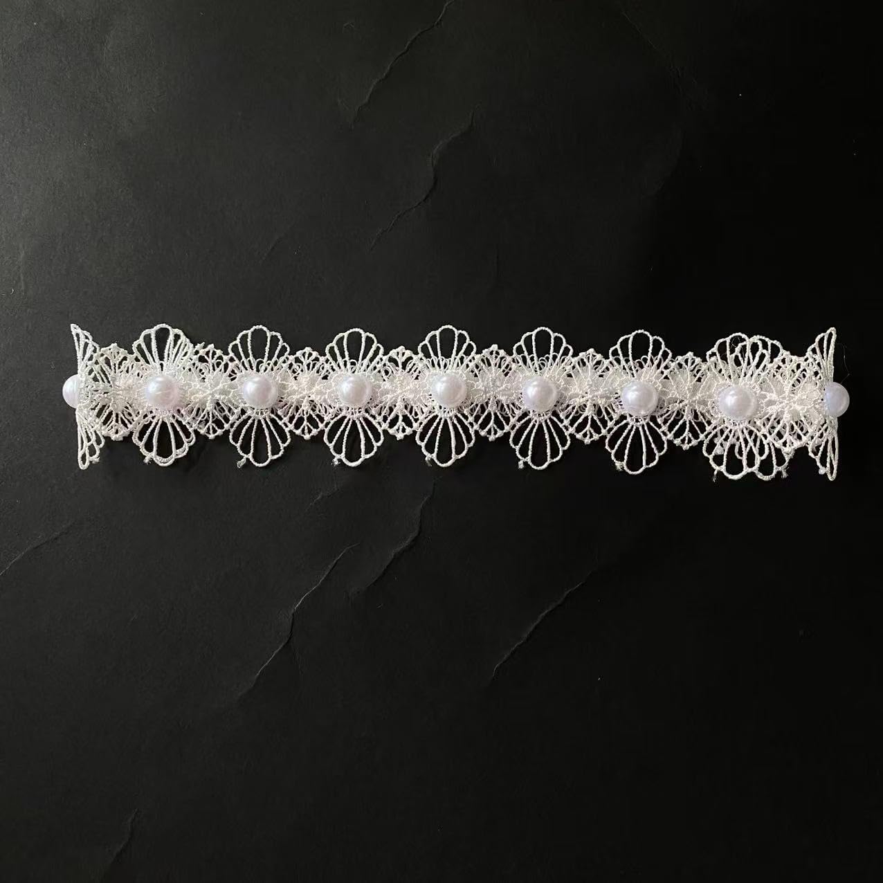 Wedding Garter with Floral Lace, Blue and White, Bridal Garters