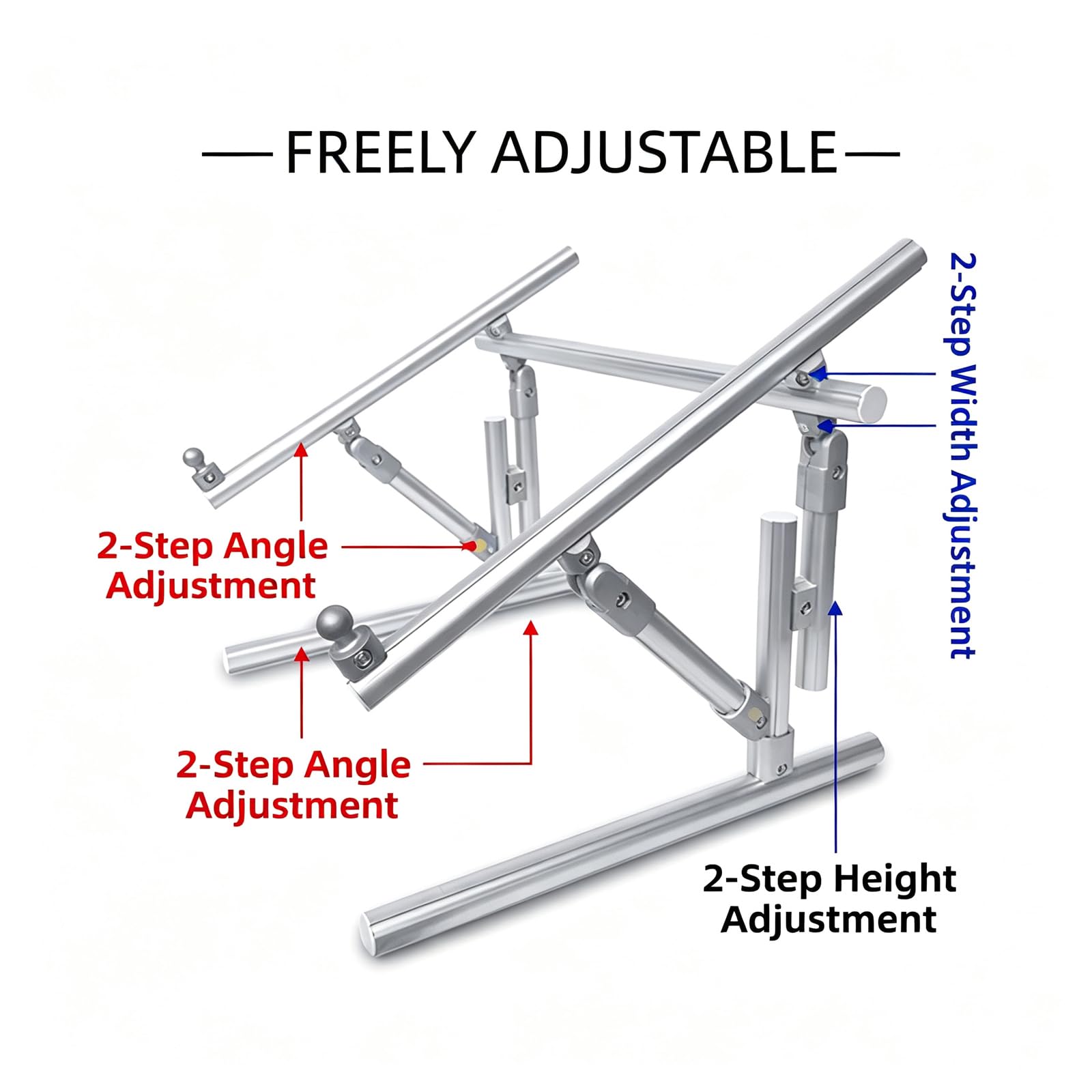 Supporto Regolabile In Alluminio 2 In 1, Supporto Per Ricamo A Punto Croce Con Inclinazione Multipla E Supporto Portatile Per Laptop, Supporto A Mani Libere Per Tavolo, Letto, Divano, Per Ricamo,