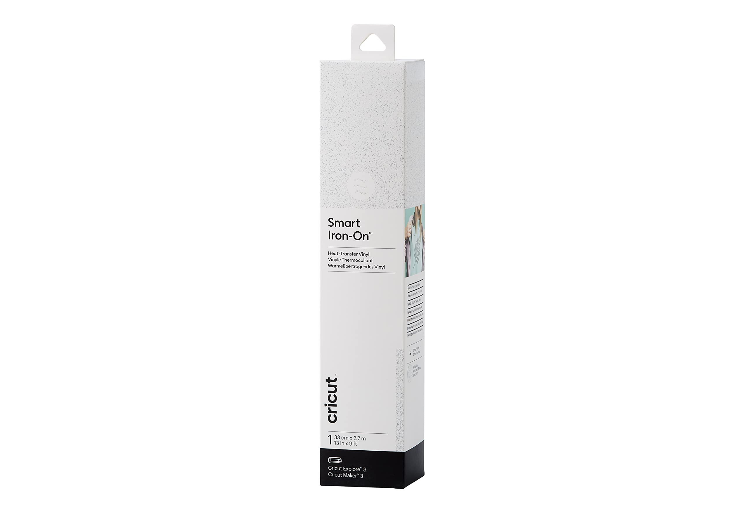 Cricut Glitter White Smart Iron-On Heat-Transfer Vinyl | 1 Sheet | 33Cm X 2.7M | (9Ft), 2009062