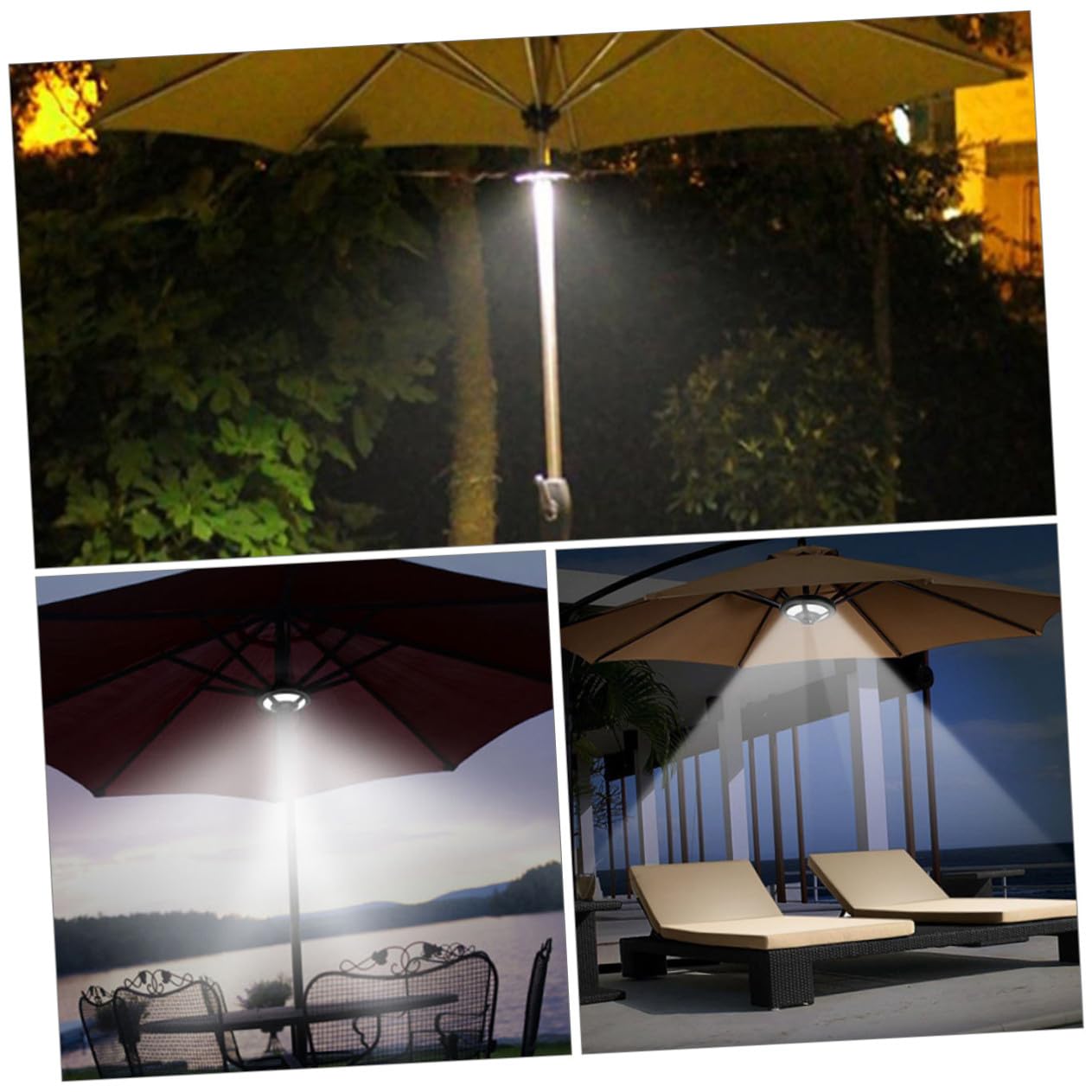 Lampada LED per Ombrellone Multifunzione, Luce da Campeggio