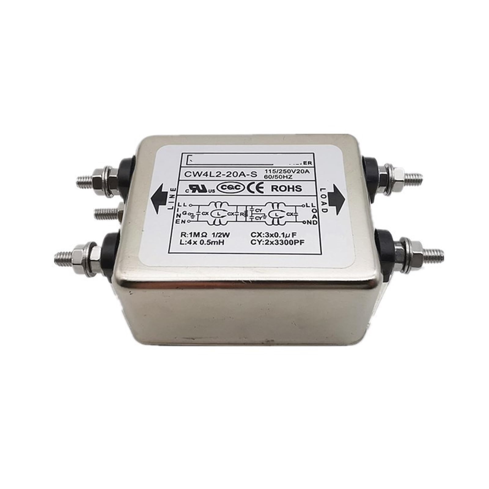 ETPBRIMSF Power filter CW4E-40A-S 6A 10A 20A 30ACW4L2-20A-T two-stage purification anti-interference(CW4L2-20A -S 20A Bolt)