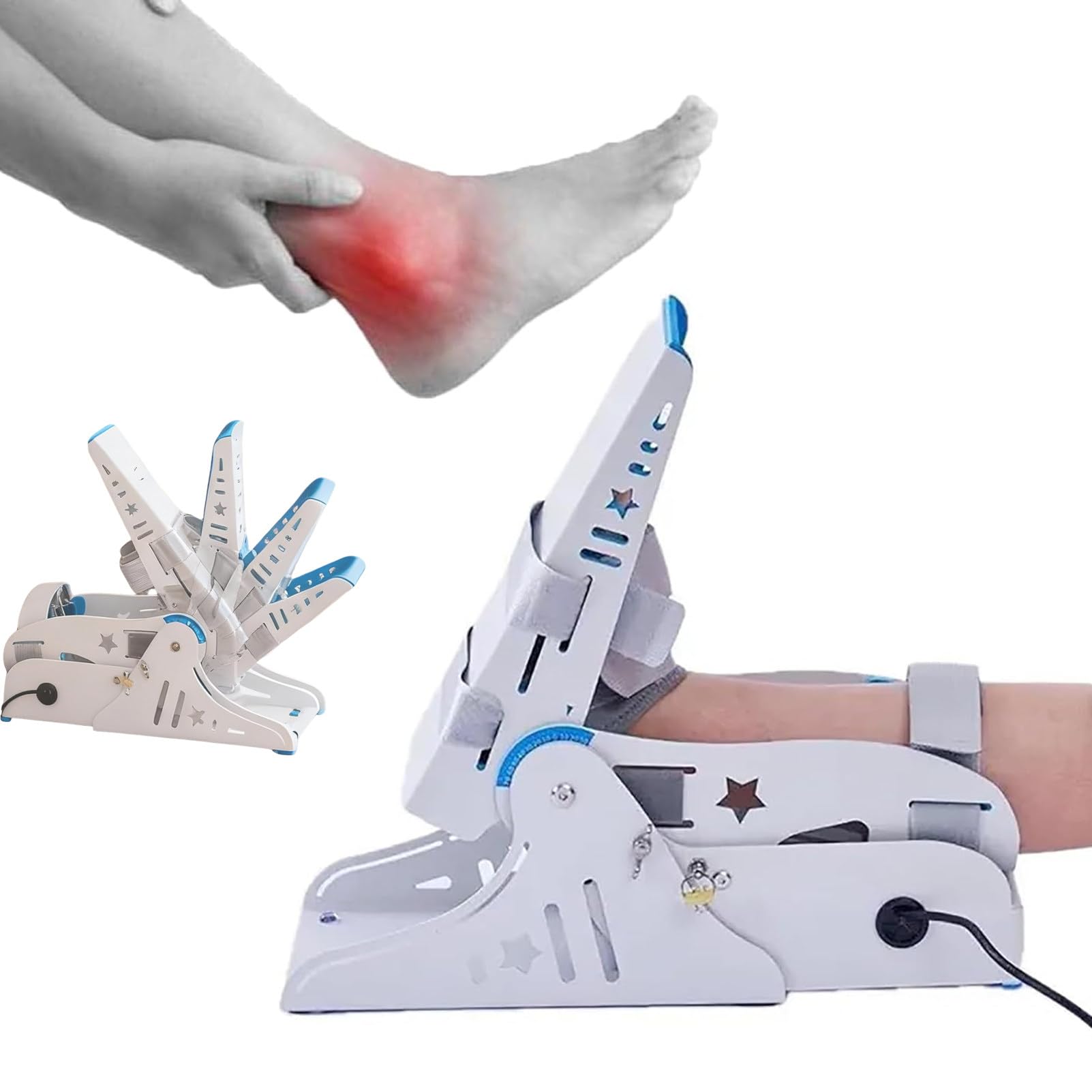 Elektryczny TrenażEr Do Rehabilitacji Stawu Skokowego, UrząDzenie Do Rehabilitacji Stopy Po Operacji, Z Pilotem Zdalnego Sterowania, Z Dwukierunkowym Treningiem ZgięCia Grzbietowego I ZgięCia