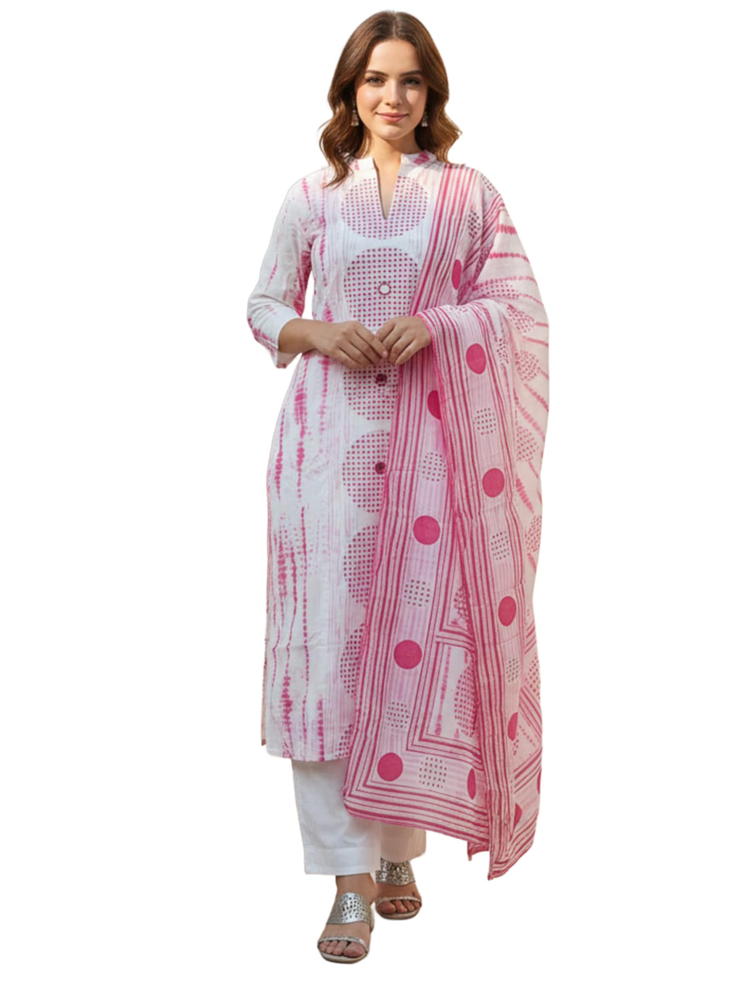 indo era Women Pure Cotton Kurta Set with Dupatta | Festive Suit Set, 11075-picture-49