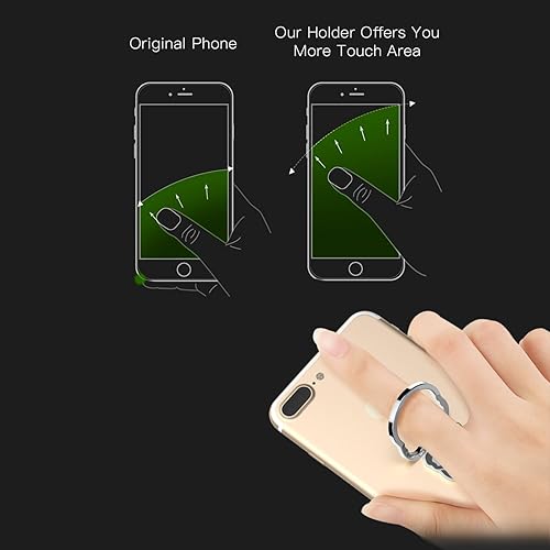 Miniatura 5 de homEdge Anillo de agarre de calavera para teléfono celular, juego de 2 paquetes de soporte ajustable de 360, adecuado para soporte magnético de