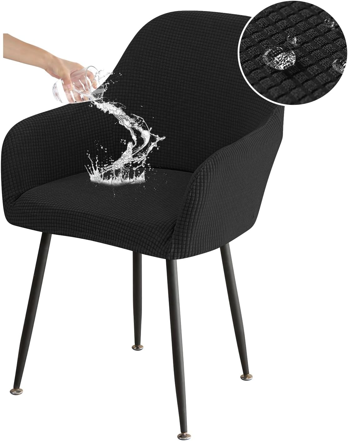 CRFATOP Set of 1 Waterproof Curved Back Chair Cover Stretch