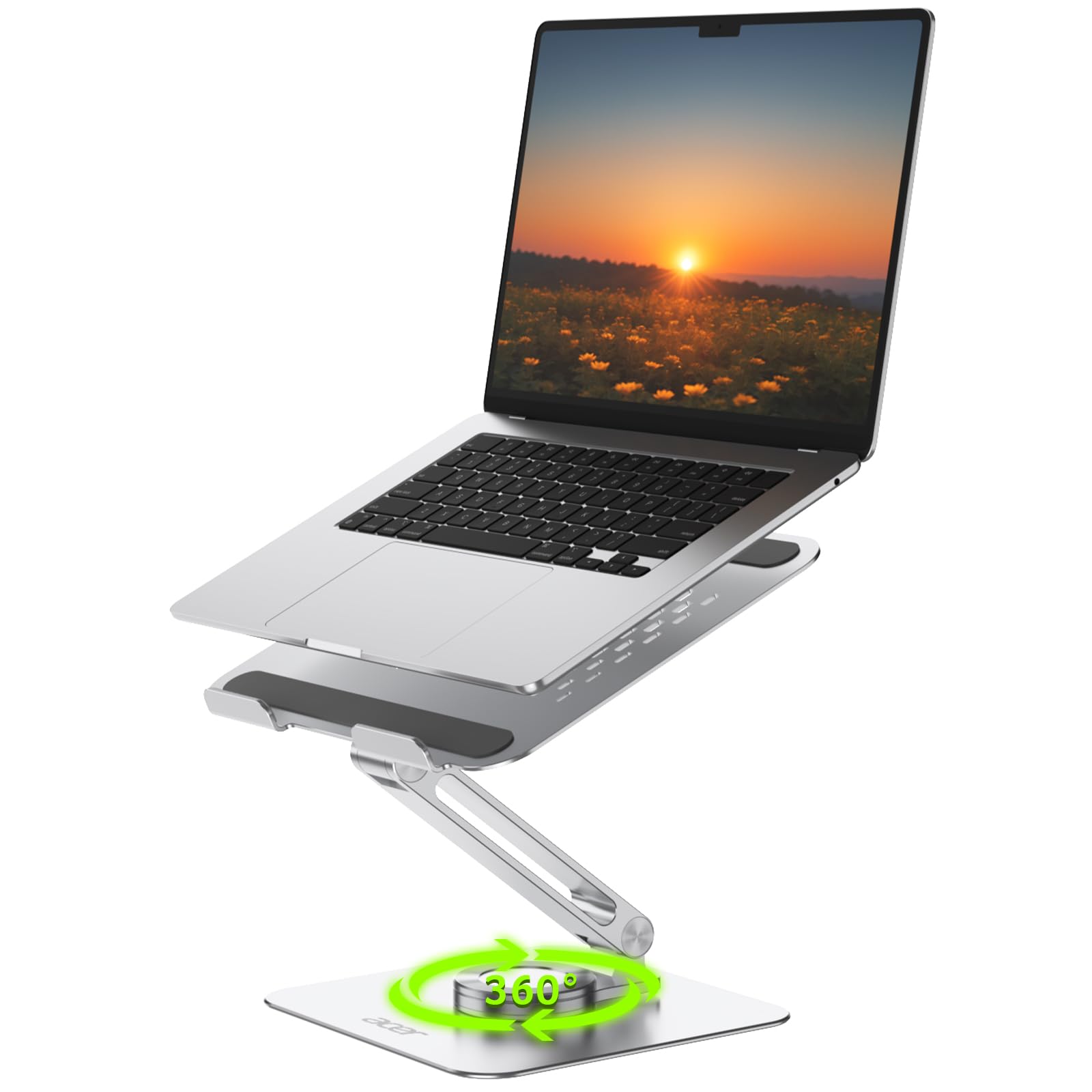 acer Laptop Stand for Desk - with 360 Swivel Base, Rotating Laptop Riser for Desk, Adjustable Computer Stand for Laptops, Ergonomic Riser Holder Foldable, Portable MacBook Pro Air (10-16