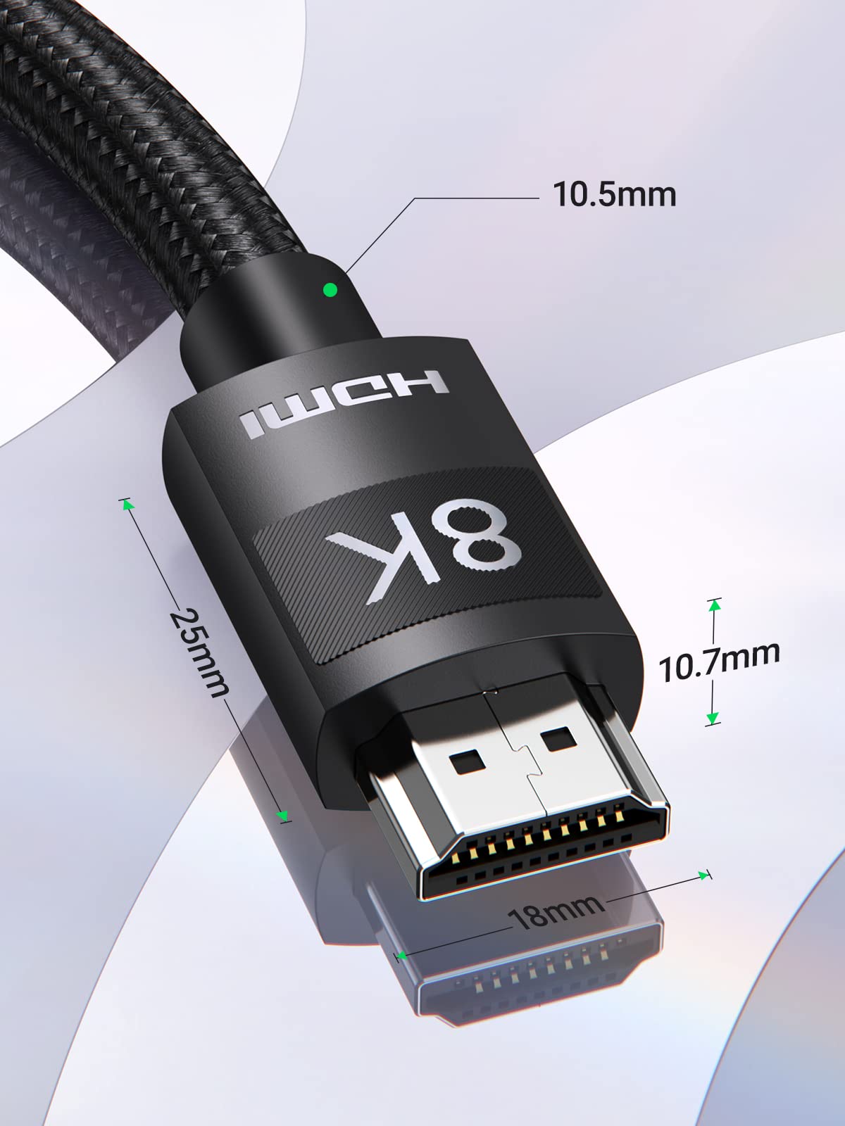 UGREEN 8K HDMI 2.1 Kablo 3D eARC HDCP 2.2/2.3 PC için PS5/PS4 Soundbar HDTV(1m)