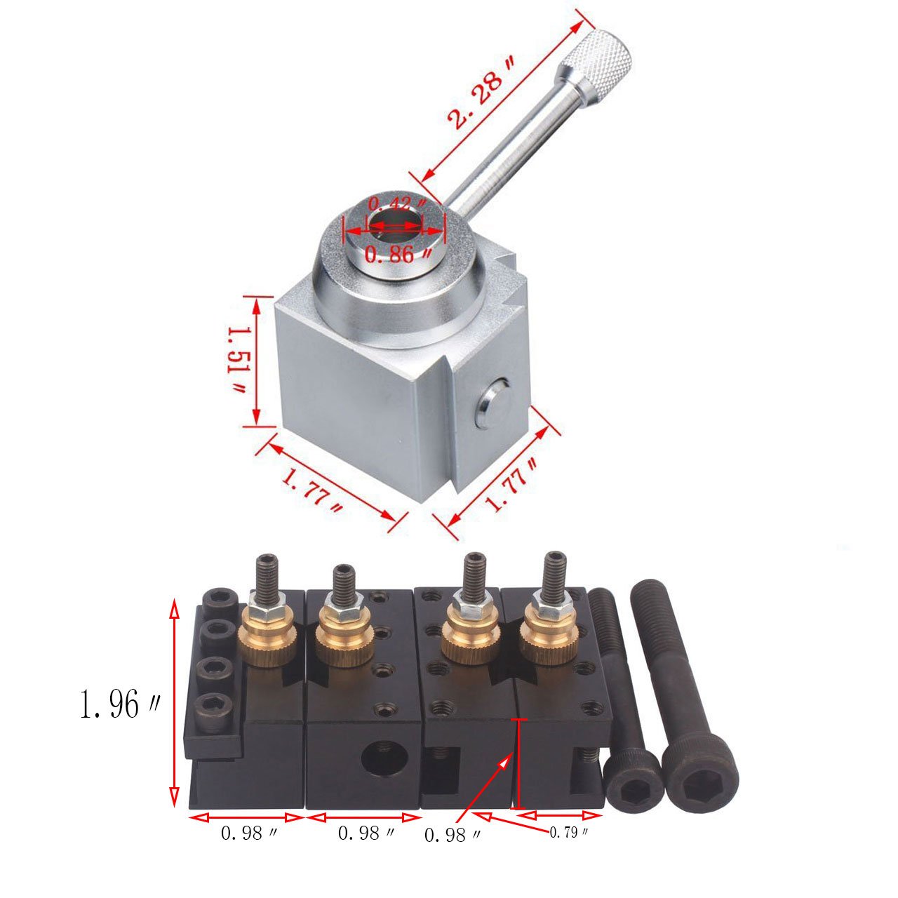 Mini Lathe Quick Change Tool Post & Holders Multifid Tool Holder Kit