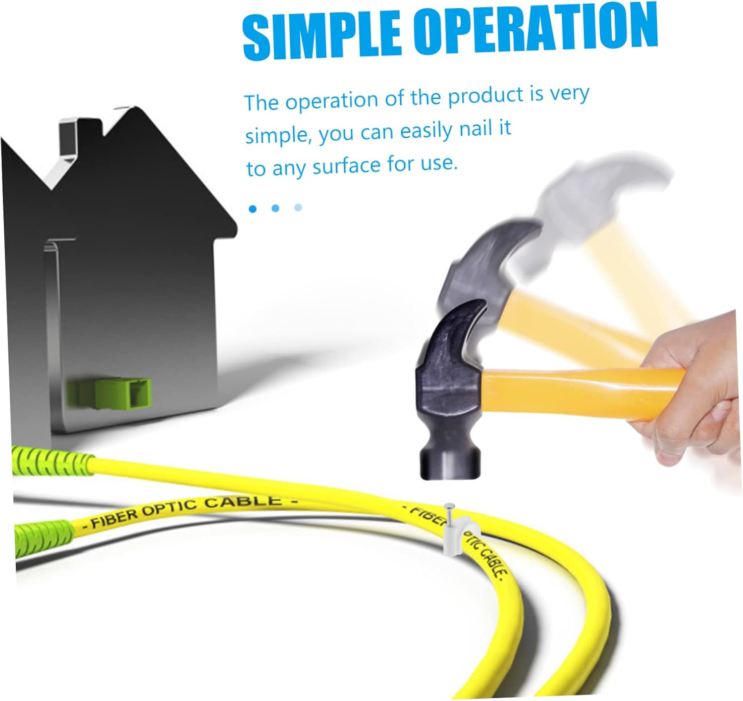 500pcs Wire Cable Clips Round Electrical Wire Staples for Easy Installation Adhesive Clips for Home Office Use for Ethernet Usb