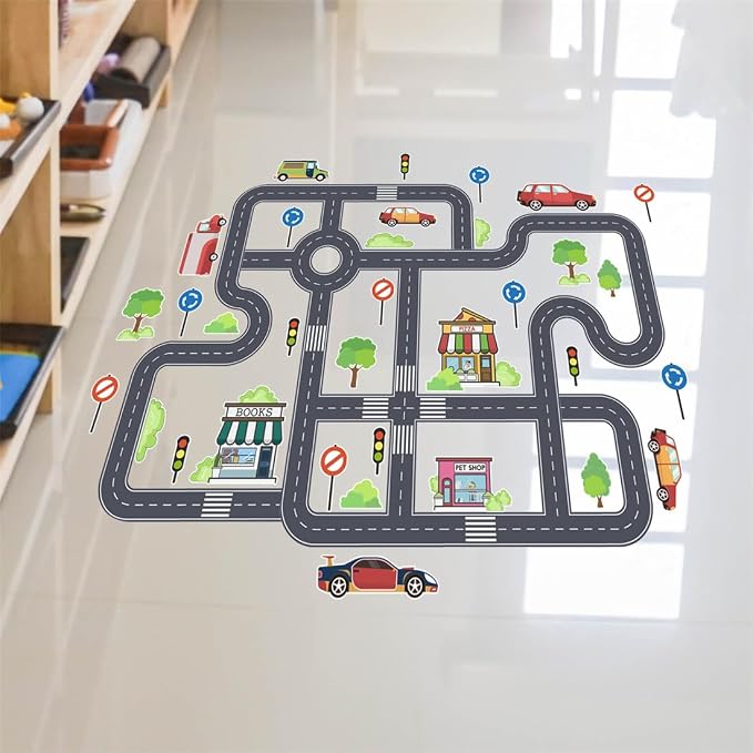Adhesivos para piso y muro con señales de tránsito para niños miniatura 5