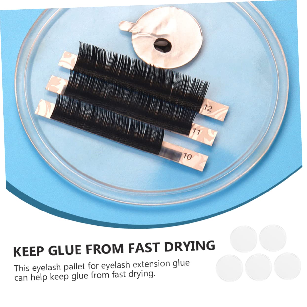 Beatifufu False Lashes Pallet 5pcs Silicone Eyelash Pad Non-stick Skin-safe Simplify Your Lash Grafting Process