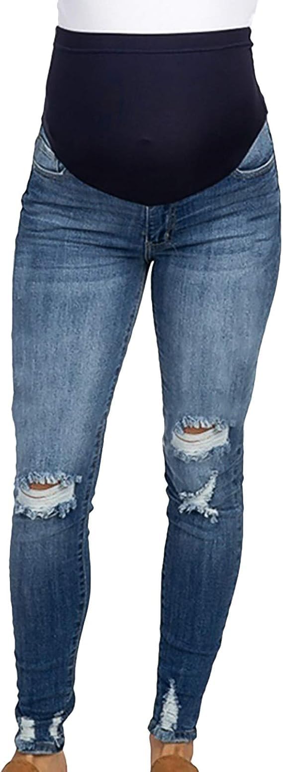 Jean de Grossesse Skinny pour Femmes Enceintes, Pantalon de Grossesse, Pantalon de maternité, Jeans usé, Jeans de maternité, Leggings pour Grossesse