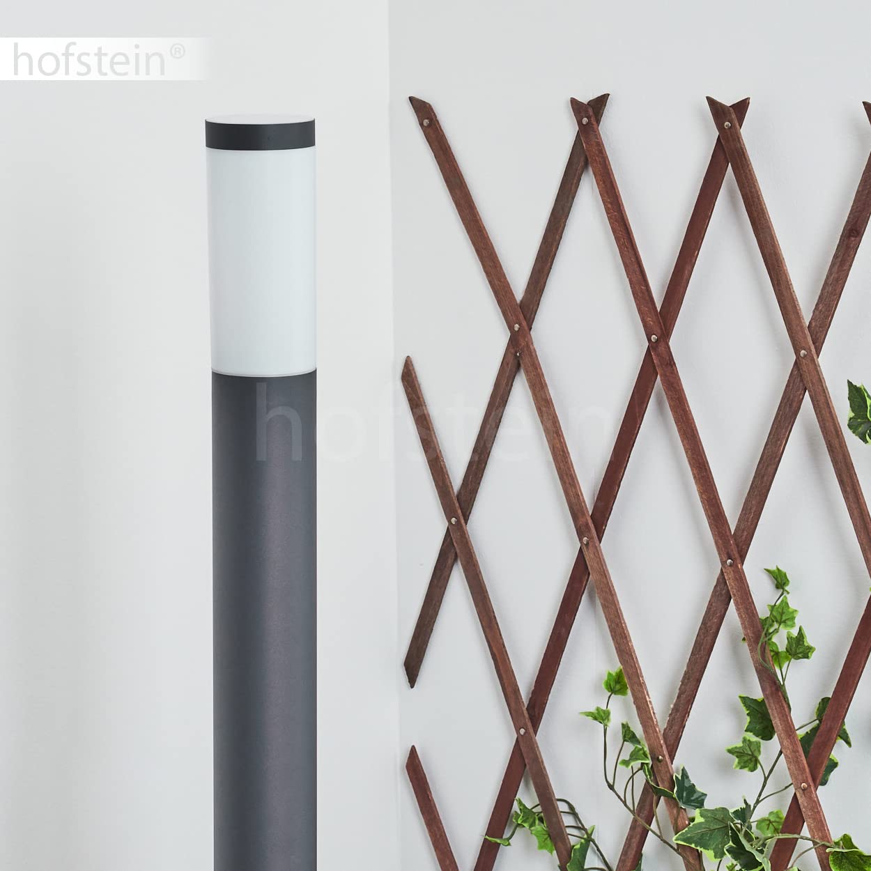 Lampe extérieur Sessa, lampe de socle moderne avec prise de courant en métal/plastique en anthracite/blanc, lampe d'allée 110 cm, lampe de jardin, E27, sans ampoules, IP44, ampoule(s) non incluse