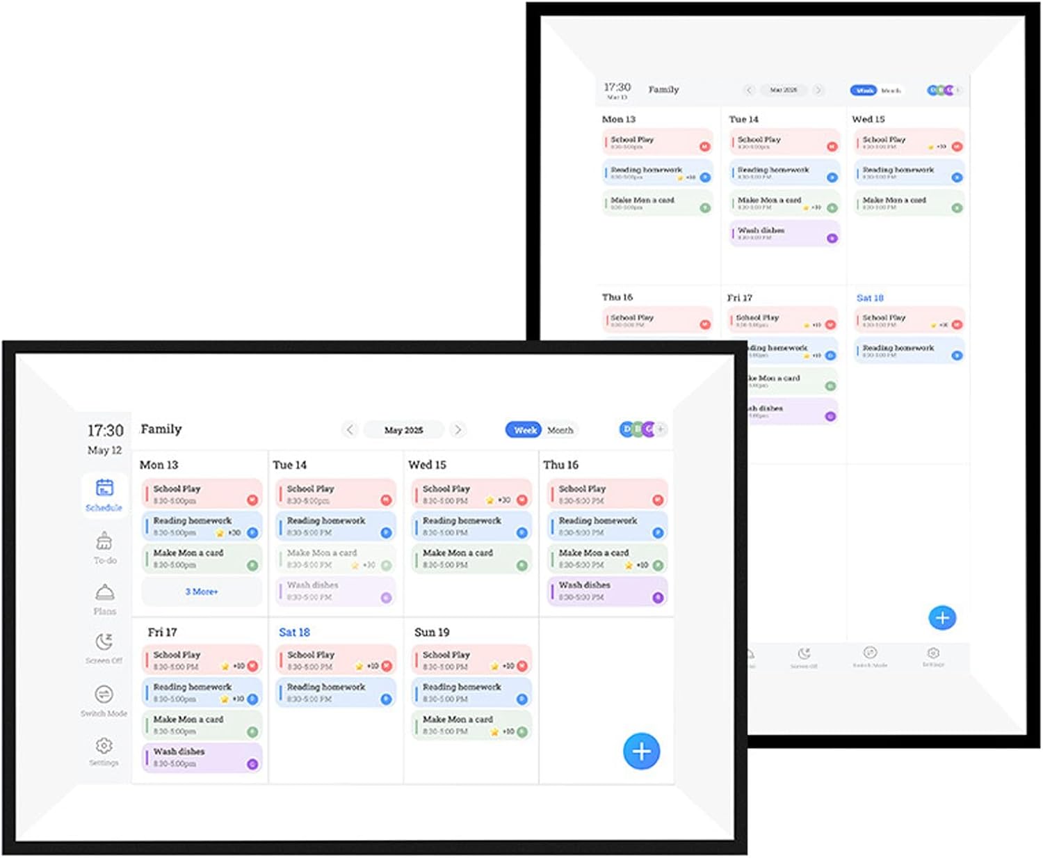 Cuifati WiFiデジタルカレンダー、10.1インチのHDタッチスクリーンファミリープランナー、雑用チャート付きの電子壁カレン Cryfokt  10.1in 1280x800p雑用チャートと食事スケジュールを備えたスマートデジタルカレンダー、フル