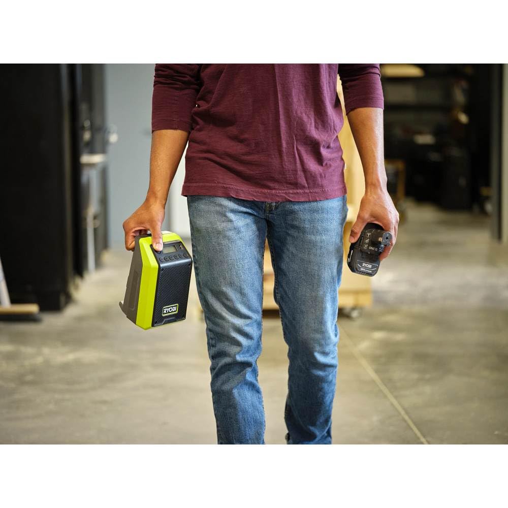 RYOBI 18V ONE+ Compact Bluetooth Radio 4X Sound Clarity
