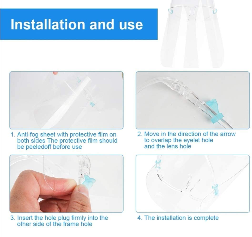 Gesichtsschutz Visier Mit Brille - Beschlagfrei & Transparent Für Arbeit & Alltag