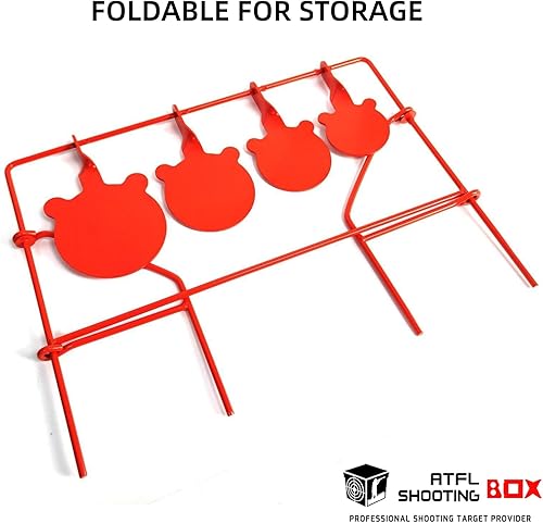 Miniatura 4 de Atflbox BB Gun Target 4 tamaños diferentes gongs de metal pesado spinning pellet airsoft tiro objetivo para exteriores y patio trasero, clasificado