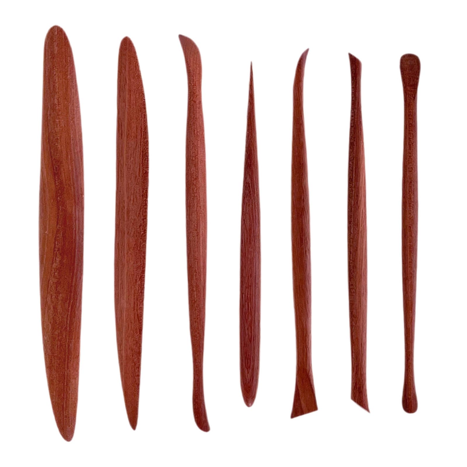 Whoasyst 7Pcs Wood Pottery Tool Set Multifunctional Ceramic Engraving Tool for Pottery and Clay Craft Sculpting Modeling Carving Earthenware Sculpting Set