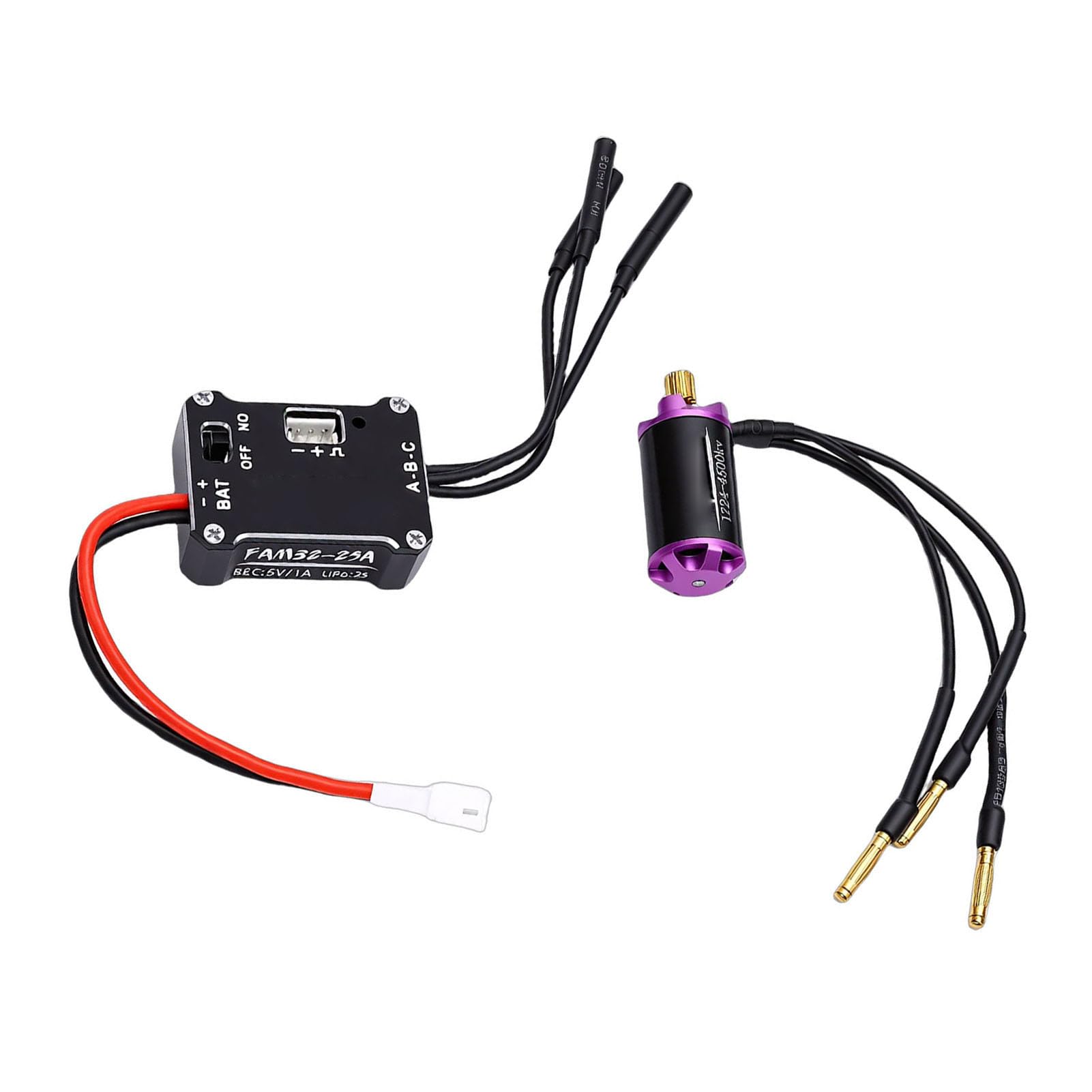 Generic Zestaw Bezszczotkowego Silnika RC ESC z Silnikiem 4500 KV i 25 A ESC do Samochodów Modeli SCX24, Płynna Reakcja Przepustnicy, Solidny Układ Zasilania, Idealny do Jazdy w Terenie