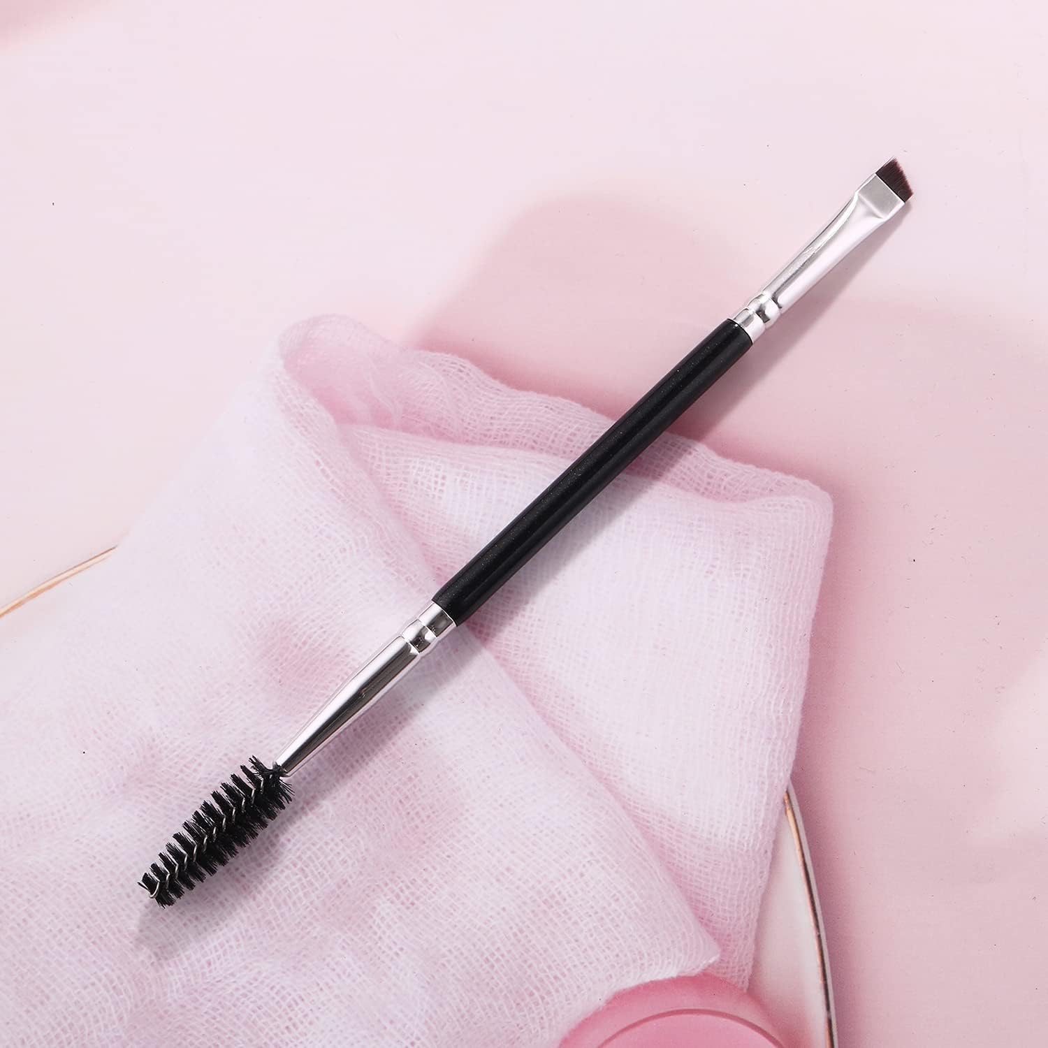 Keli Double Ended Eyebrow Brush & Spoolie - Angled Brow Brush for Precision Application & Blending of Eye Brow Powders 1