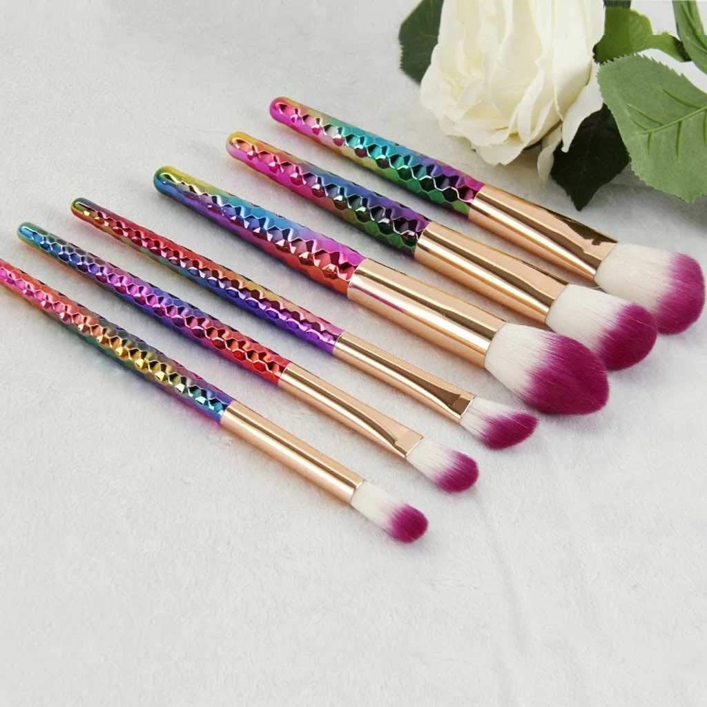 Set di pennelli per Trucco Professionale 6 Pezzi pennelli per Cosmetici pennelli per Trucco Occhi con Base di Contorno colorato