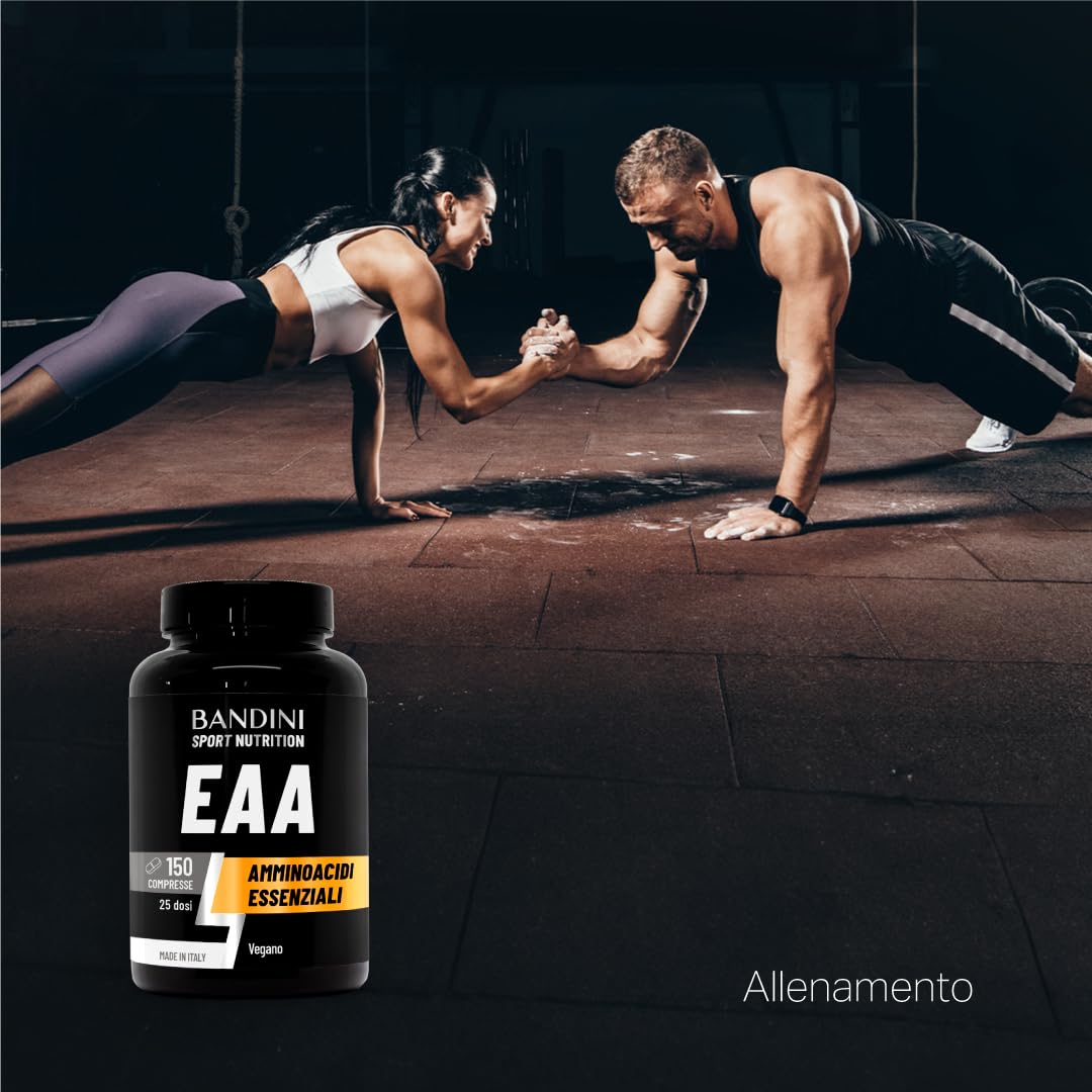 Bandini® EAA Aminoacidi Essenziali 1300mg | 150 Compresse | Complesso 9 Amminoacidi Intra Pre Post Workout - Essential Amino da Fermentazione | Integratore Alimentare sportivo | Vegan, Senza Zuccheri