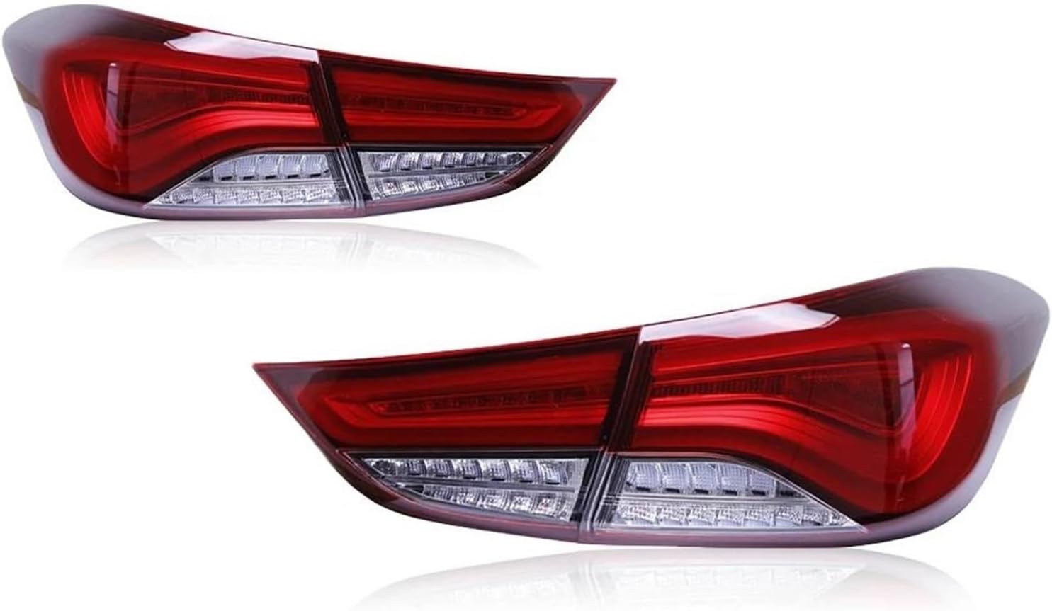 Tail Light LED Tail Lights For Hyundai For Elantra 2012-2014 DRL Fog Reverse Brake Signal Plug And Play Car Rear Tail Light Assembly Tail Light Assembly(Red)
