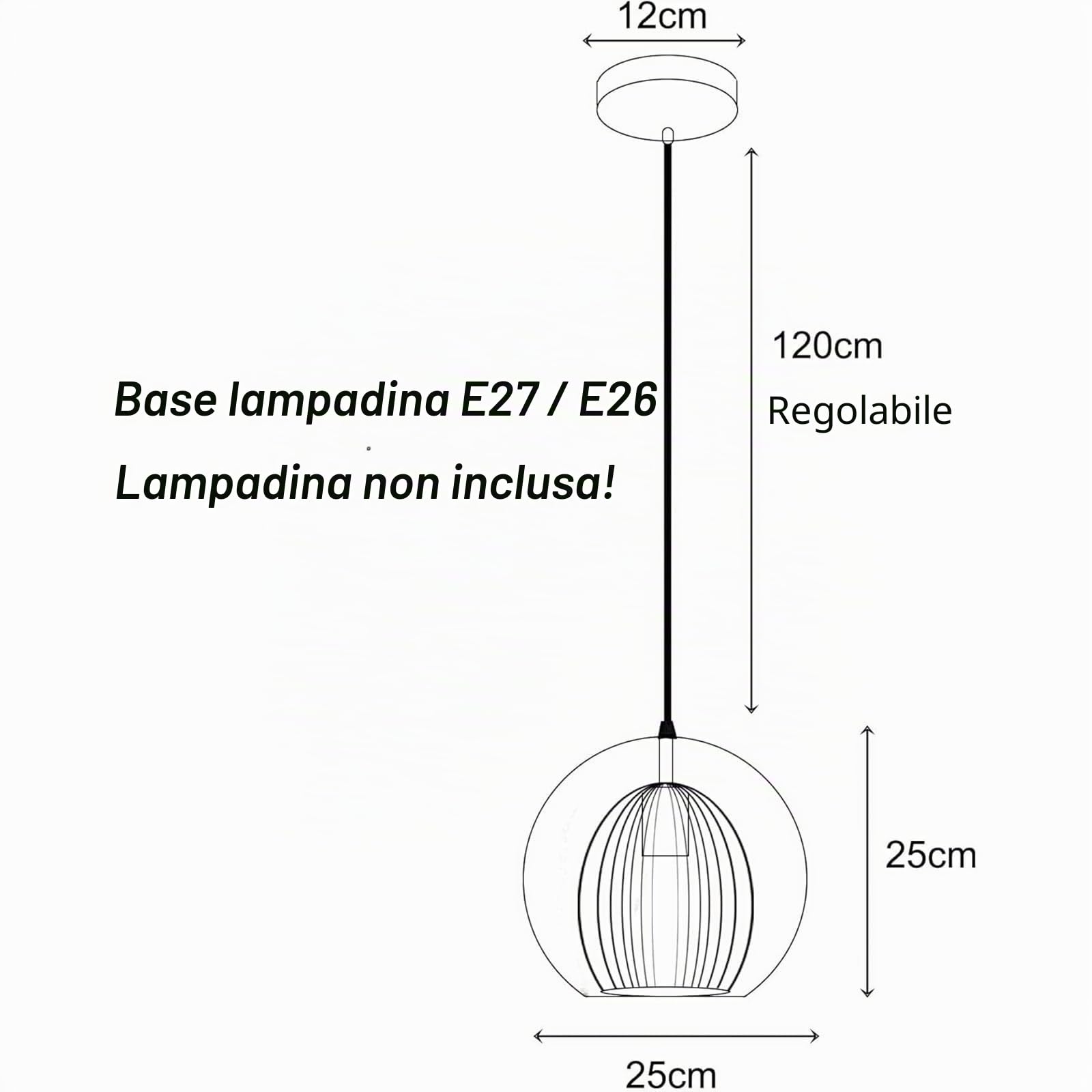 Lampadario a sospensione a doppio strato, in ottone, E27, per camera da letto, sala da pranzo (Grigio, 20cm)