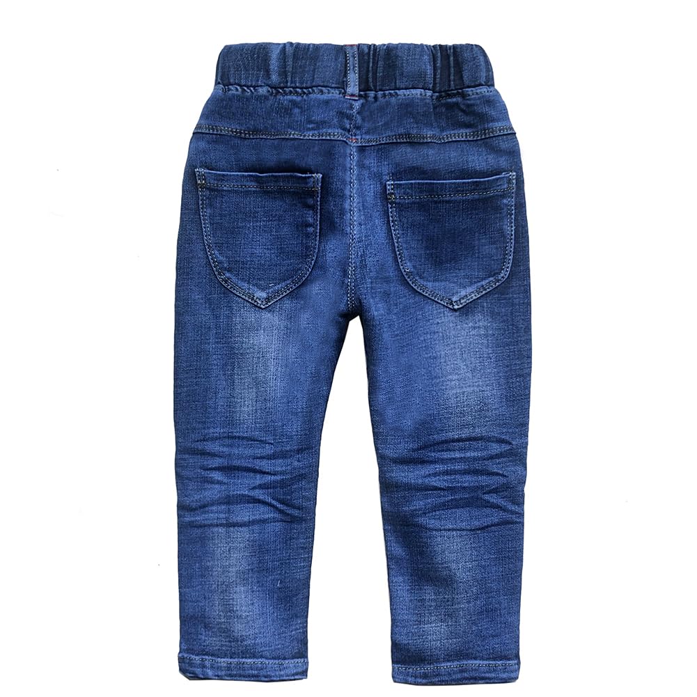 Peacolate 2-6 Ans Printemps Automne Fille Brodé Jeans Pantalons en Jean Skinny