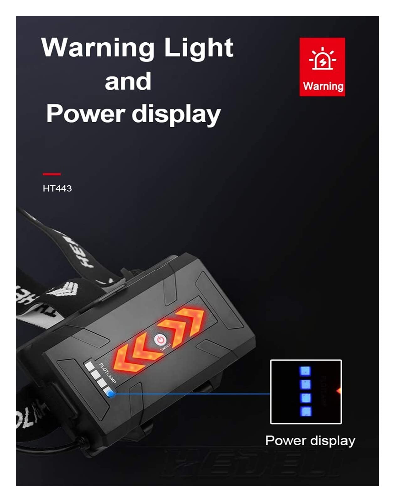 Latarka czołowa czołówka， Latarka czołowa akumulatorowa Super jasna 12000 lumenów XHP90.2 Jasna latarka czołowa LED o wysokiej jasności lumenów z wyświetlaczem mocy 4 tryby