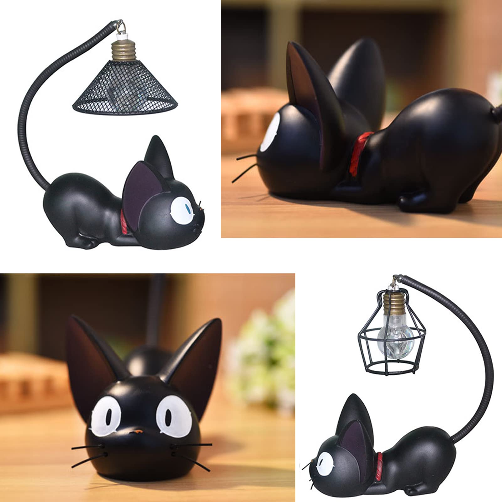 TaimeiMao Lampada Gatto, Vetrata Luce Notturna Gatto, Resina Colorata Decorazione Vintage Lampada A Forma Di Gatto, Luce Notturna A LED Colorata Decorativa Per Camera Da Letto A Casa