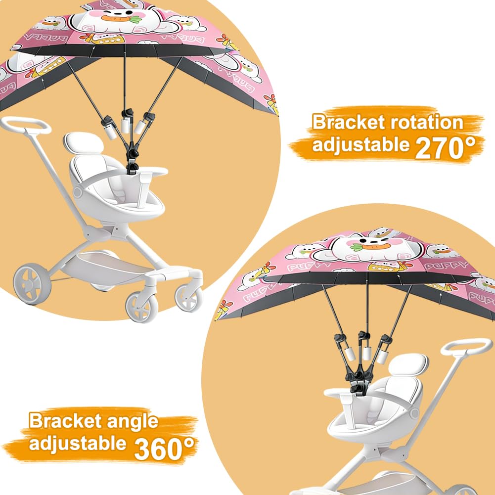 Verstellbarer Regenschirmhalter für Rollator & Rollstuhl Zubehör,Universeller Schirmhalter für Gehhilfe, Kinderwagen, Strandkorb,Praktisches Regenschirm-Zubehör mit Robuster Halterung