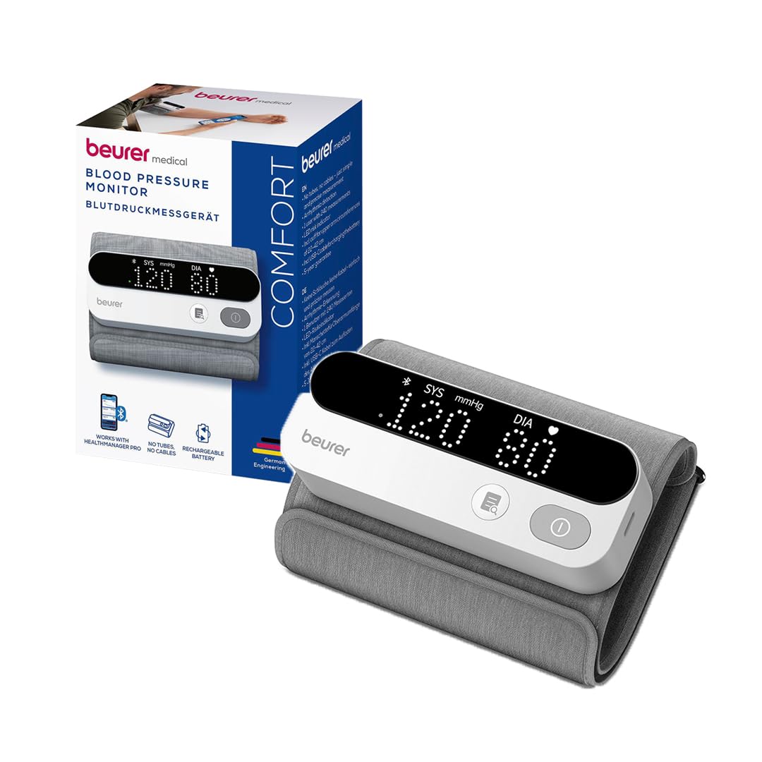 Beurer BM 59 Arm Blood Pressure Monitor, Innovative Armband Without Hoses or Cables, LED Risk Indicator, Arrhythmia Detection, 22 to 42 cm Armband, Medical Device with App Connection.-image-19