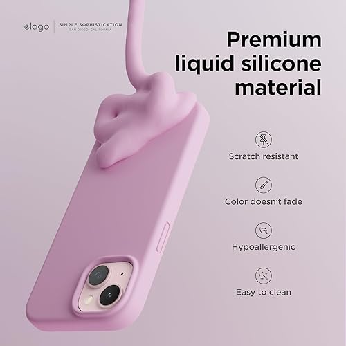 Miniatura 9 de elago Compatible con iPhone 15, funda de silicona líquida, funda protectora de cuerpo completo, a prueba de golpes, funda delgada para teléfono,