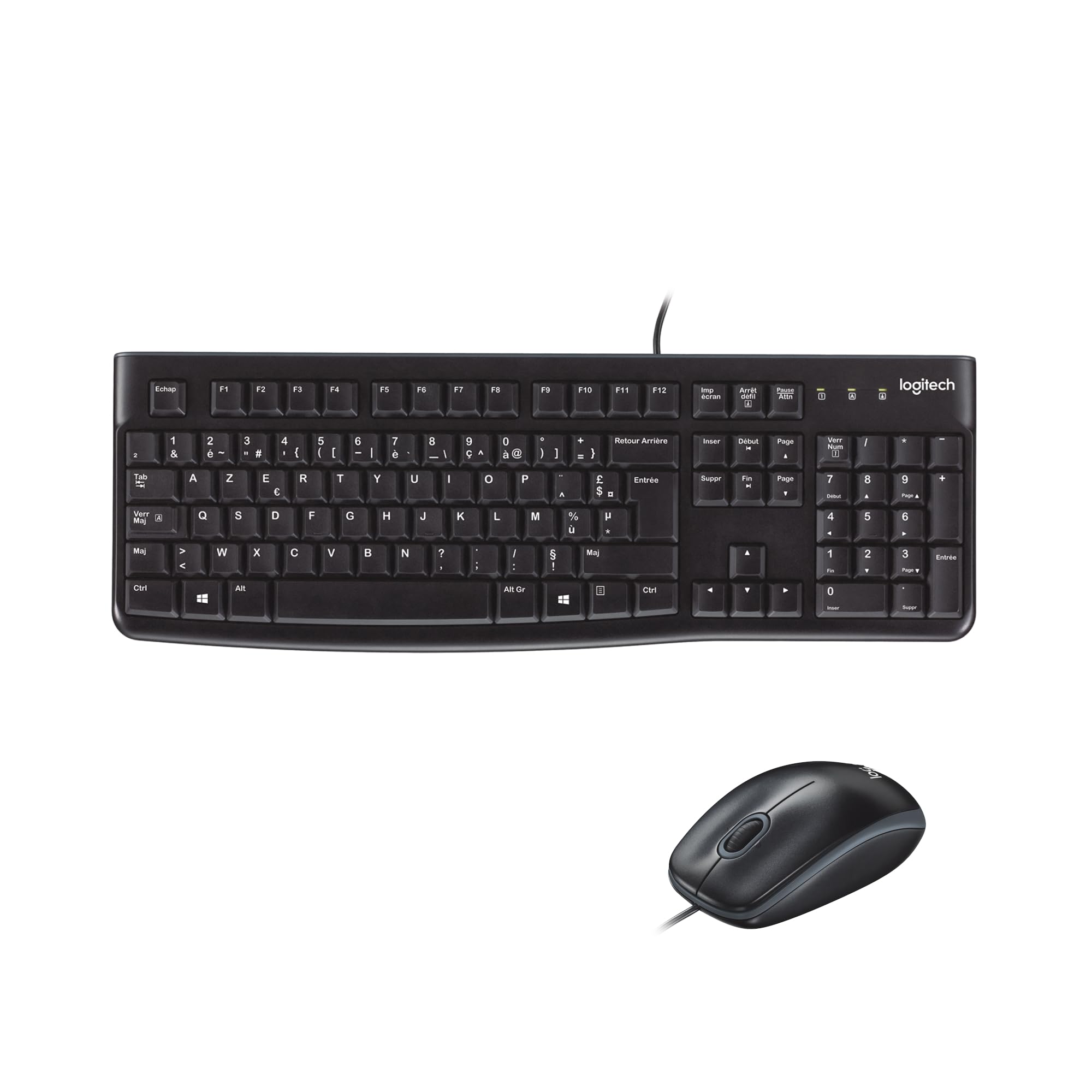 Logitech Desktop MK120 Ensemble Clavier et Souris Filaire Barre d'espacement inc