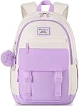 WINDARS Sac à dos école pour les adolescentes, Sacs à dos Cute College pour les étudiantes 15.6 Sac d'ordinateur portable Inch Middle School Travel Back Pack (Khaki Beige)