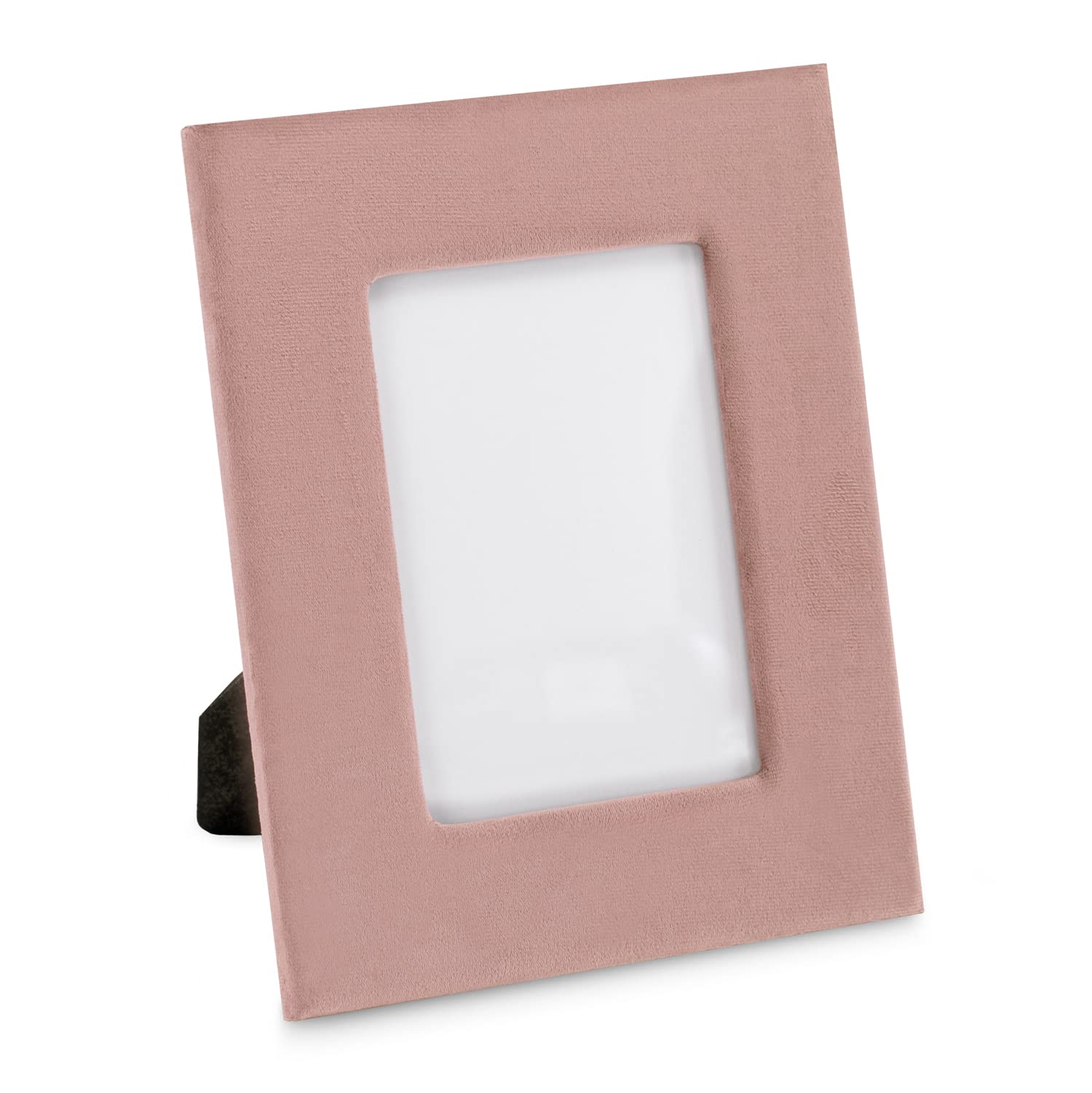 DRW Portafoto In Velluto A Coste Rosa – Per Foto 15x20 Cm, Dimensioni Cornice 18x23x2,5 Cm, Elegante E Morbido