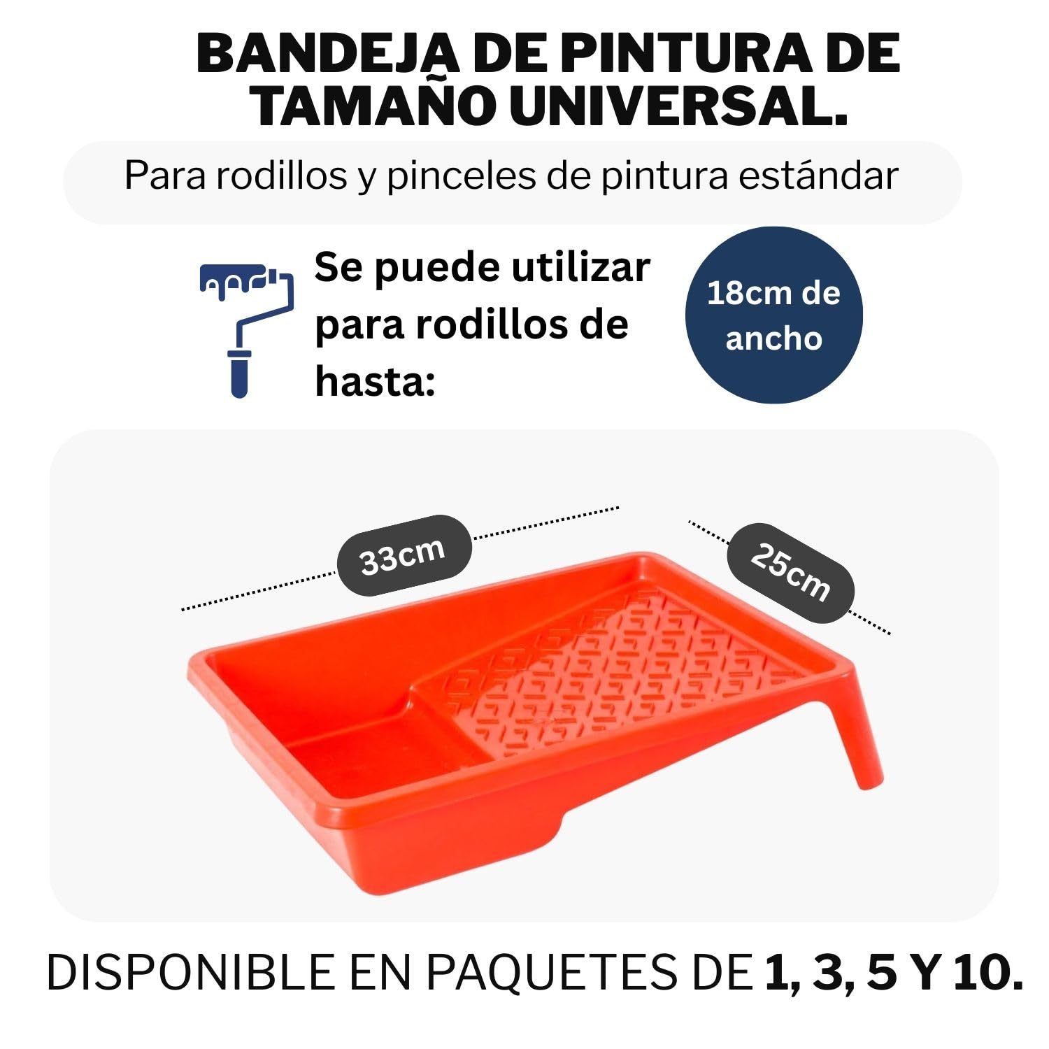 10 bandejas de Pintura de 25 x 33 cm, para Pintura de Pared, Bandeja de plástico Azul, Ancho 25 cm, Longitud 33 cm, Accesorios de Pintura, Suministros de Pintura
