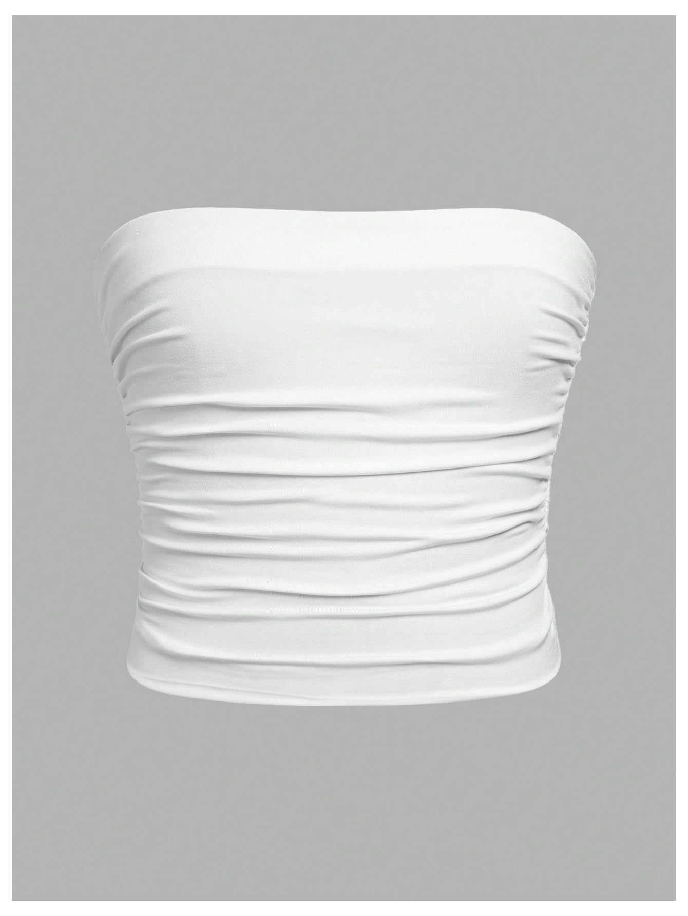Floerns 2 pezzi senza spalline Tube Top increspato basic senza maniche Undershirt
