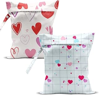 Swimsuit Bag Wet Bags for Travel Reusable Waterproof Bags Colorful Heart Wet Bag for Swimsuit Towels Beach Gym 10.2×12.6 Inches